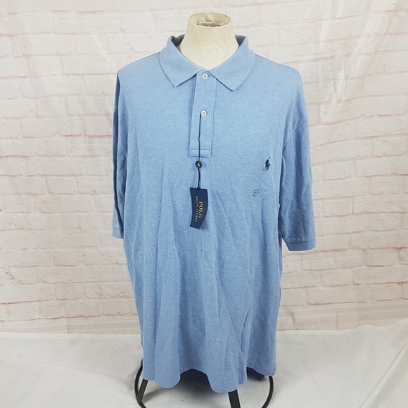 NWT Polo Ralph Lauren Mens Polo Shirt Mesh Jamaican Blue $118 Big&Talll 2LT 3LT - Picture 2 of 10